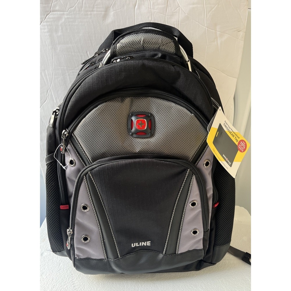 SWISSGEAR Uline New Unused 16" Laptop Backpack Black & Gray Padded Shock Absorb